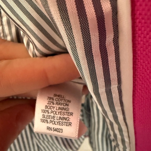 Barbiecore Banana Republic Pink Blazer Gold Button Cotton preppy coquette 0 - Picture 4 of 7